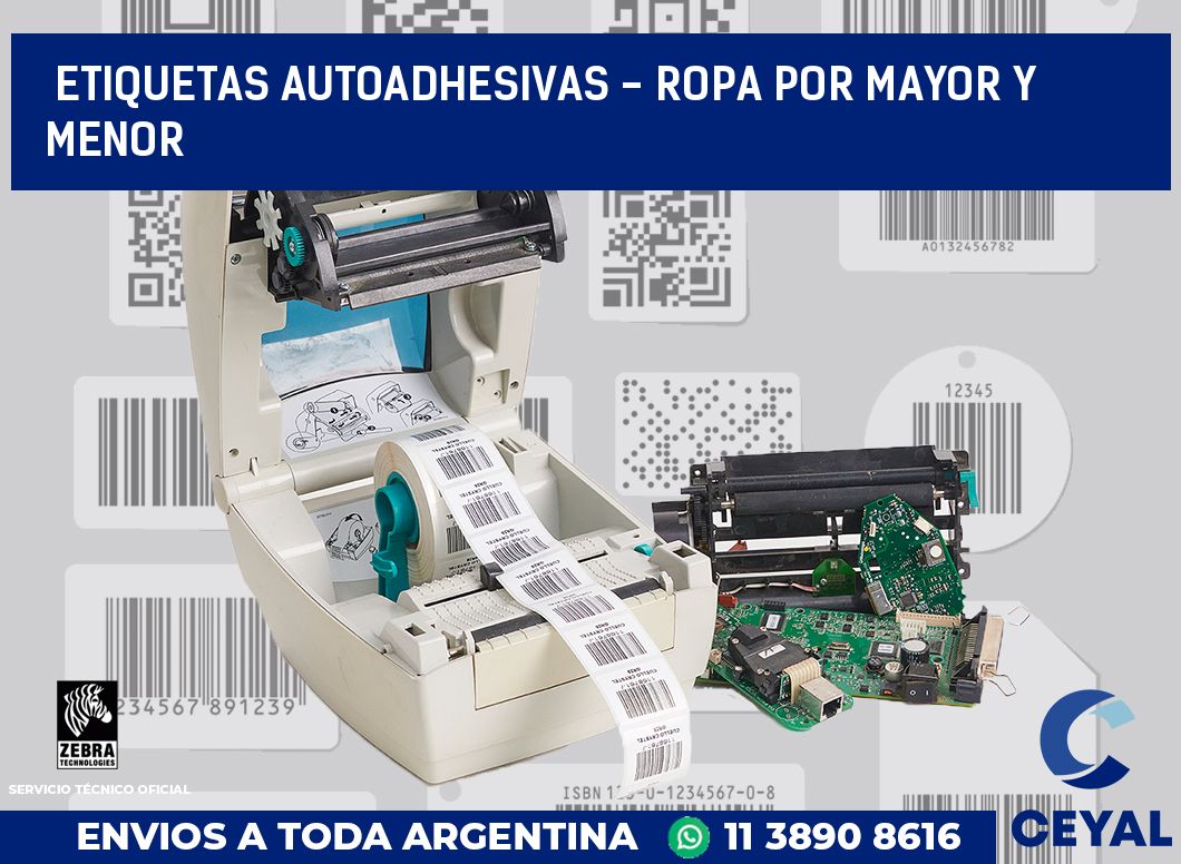 etiquetas autoadhesivas - ropa por mayor y menor