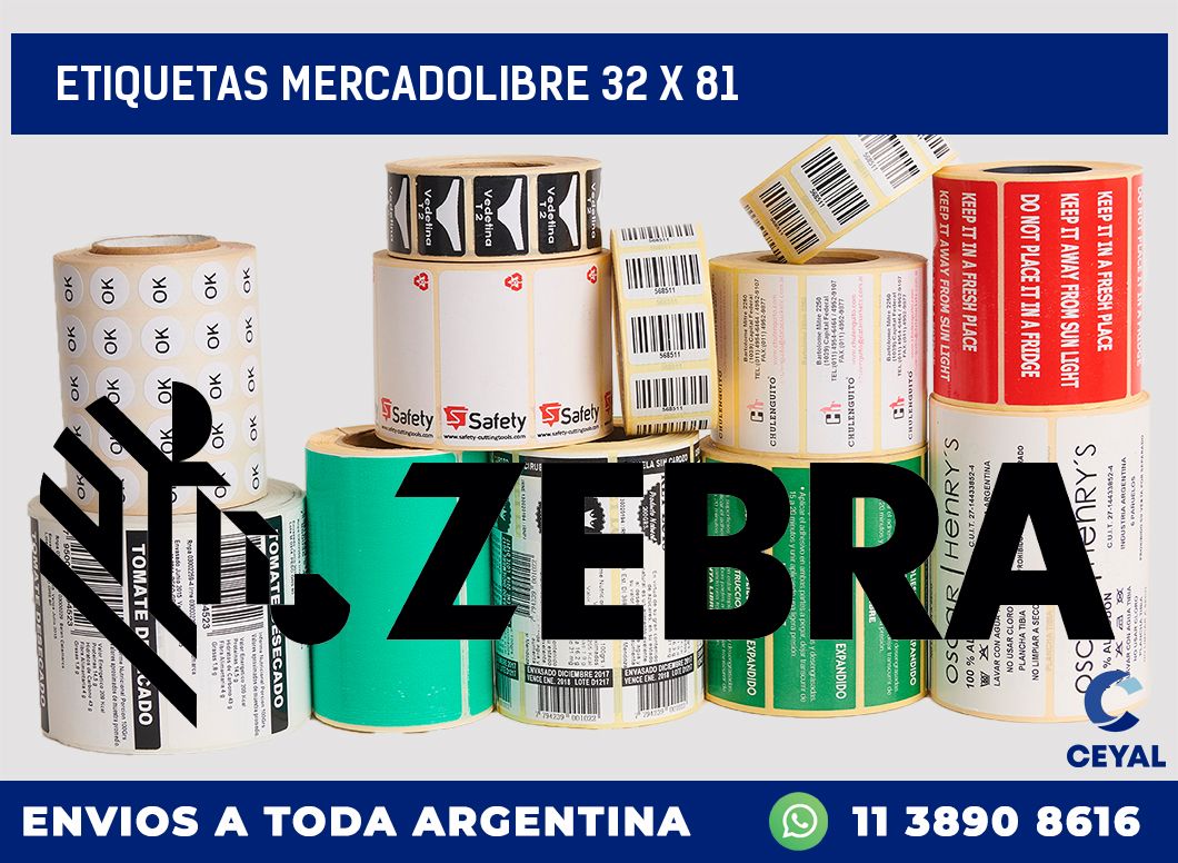 etiquetas mercadolibre 32 x 81