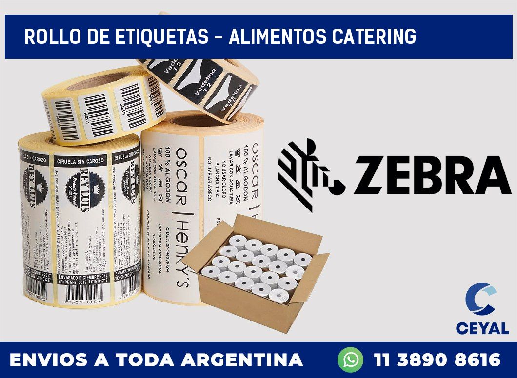 rollo de etiquetas - alimentos catering