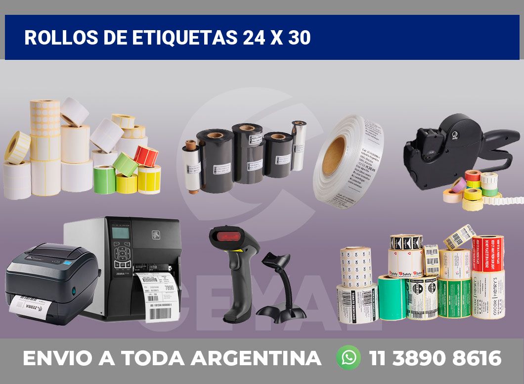 rollos de etiquetas 24 x 30