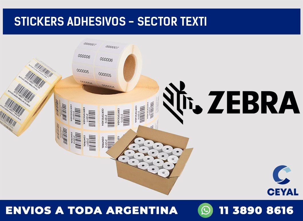 stickers adhesivos - sector texti