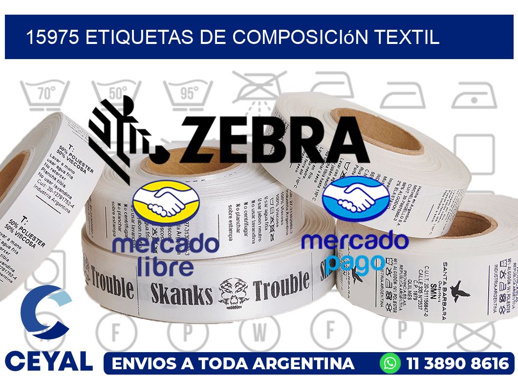 15975 Etiquetas de composición textil
