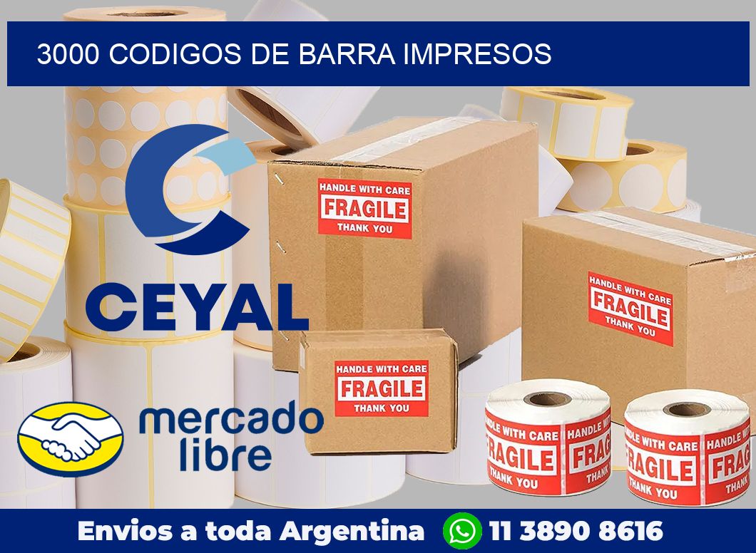 3000 Codigos de barra impresos