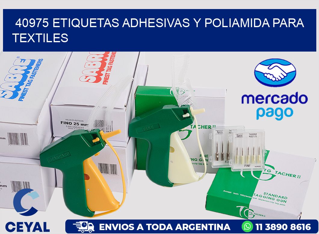 40975 Etiquetas adhesivas y poliamida para textiles