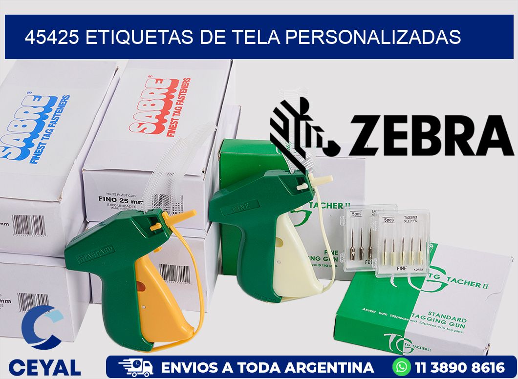 45425 Etiquetas de tela personalizadas
