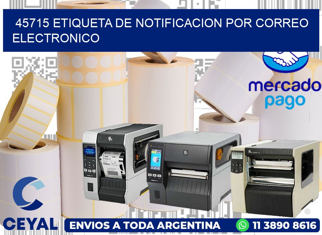 45715 Etiqueta de notificacion por correo electronico