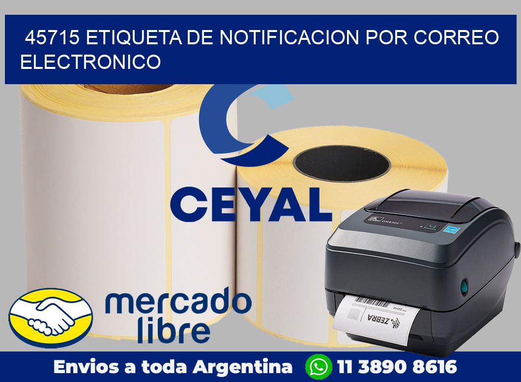 45715 Etiqueta de notificacion por correo electronico