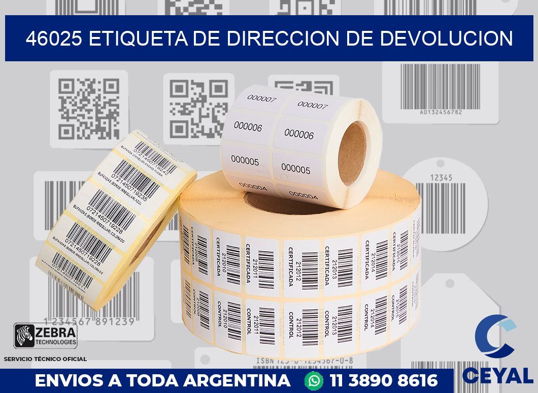 46025 Etiqueta de direccion de devolucion