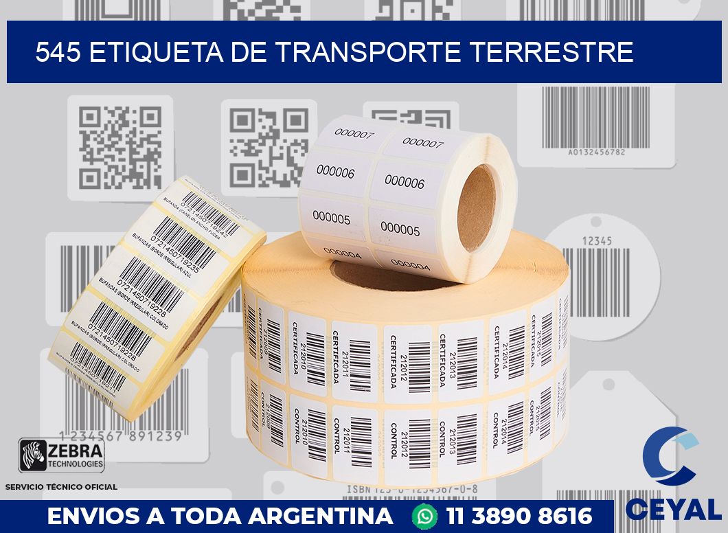 545 Etiqueta de transporte terrestre