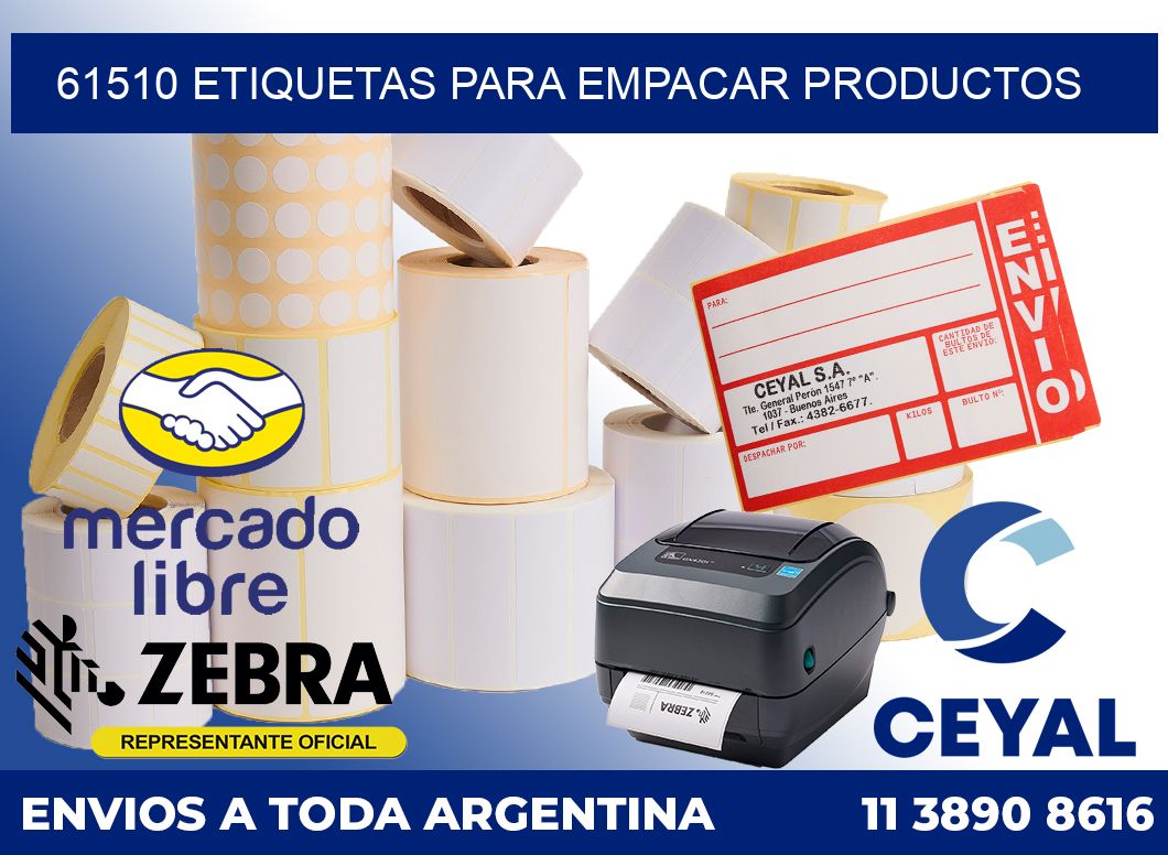 61510 etiquetas para empacar productos