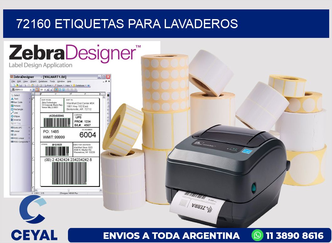 72160 Etiquetas para lavaderos
