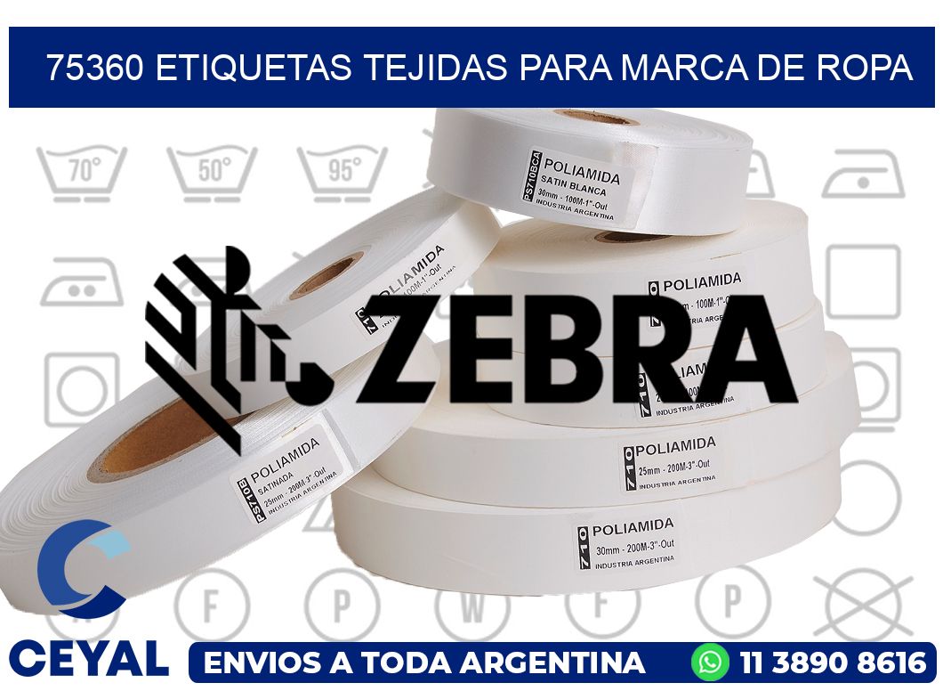 75360 Etiquetas Tejidas para Marca de Ropa