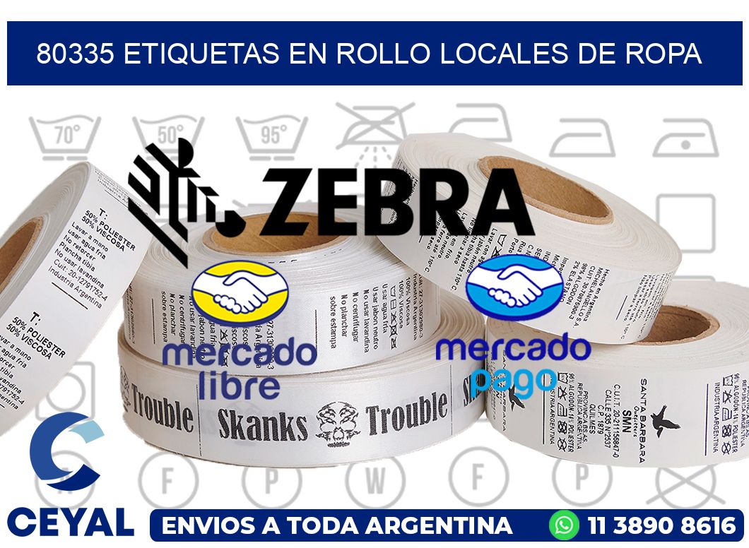 80335 Etiquetas en rollo locales de ropa
