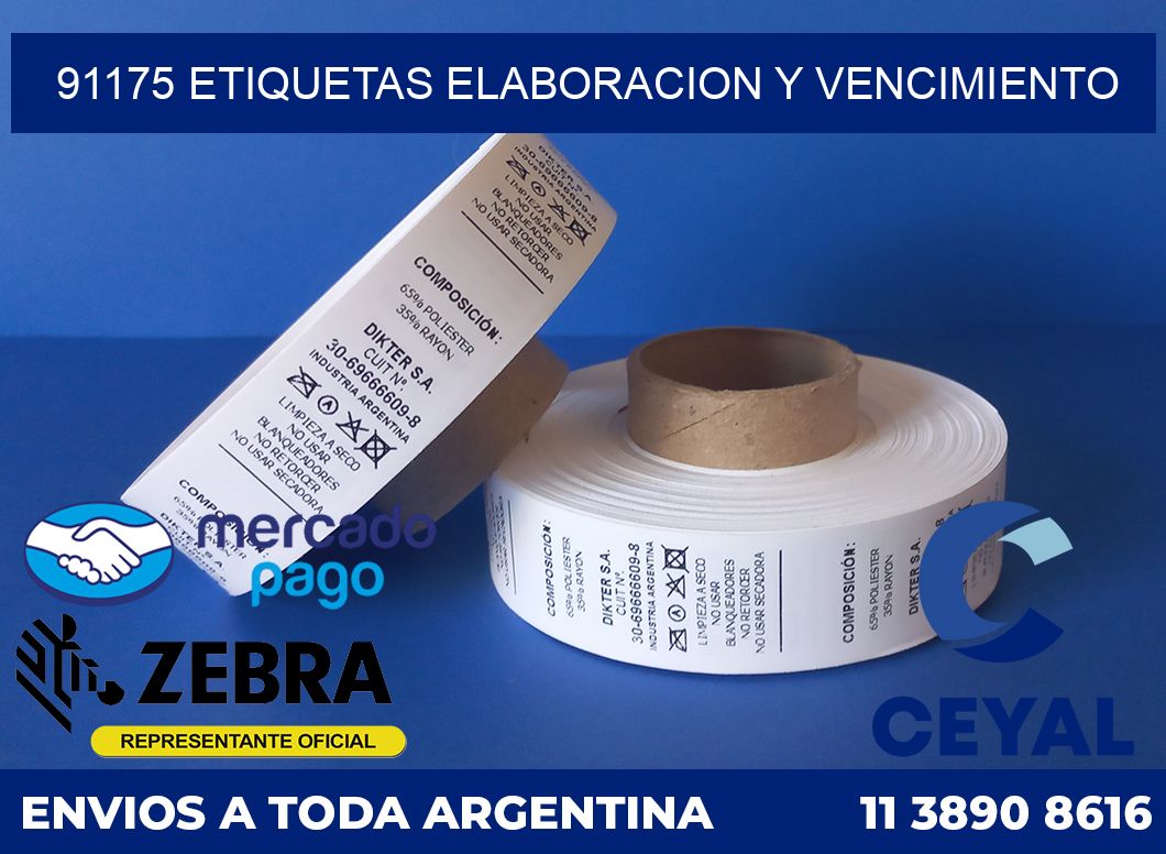 91175 Etiquetas elaboracion y vencimiento