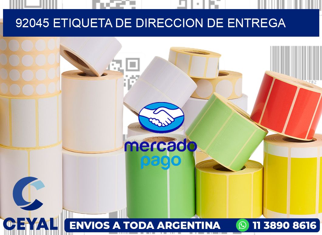 92045 Etiqueta de direccion de entrega
