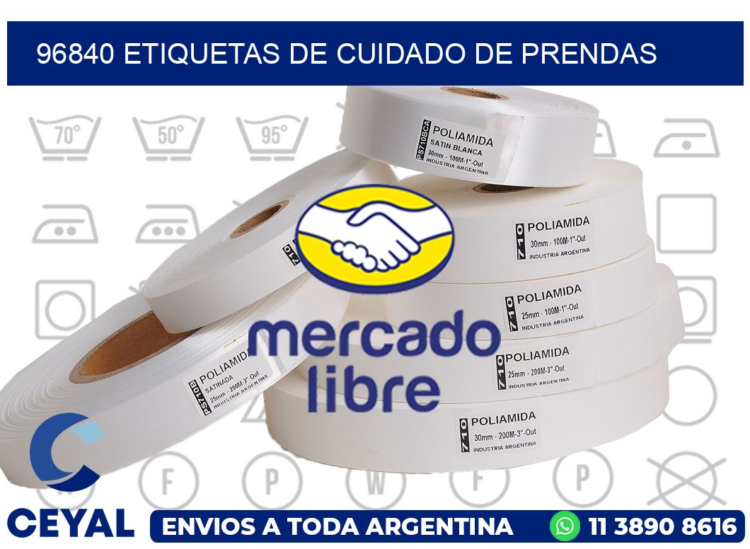 96840 Etiquetas de cuidado de Prendas