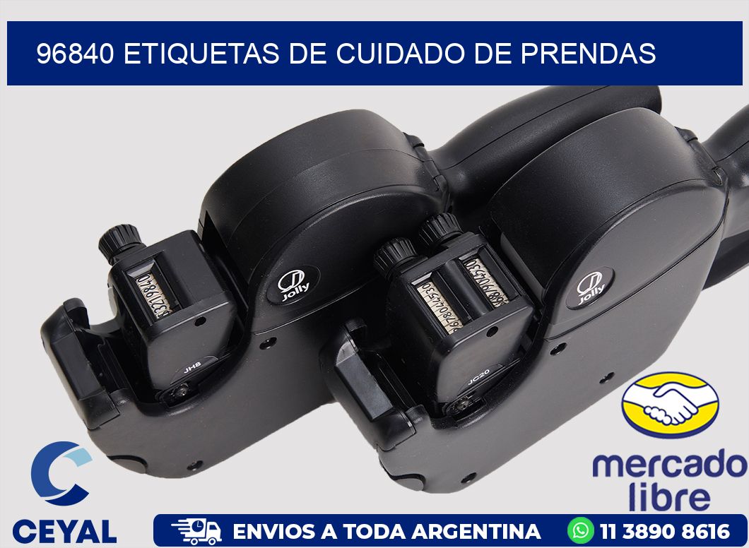 96840 Etiquetas de cuidado de Prendas