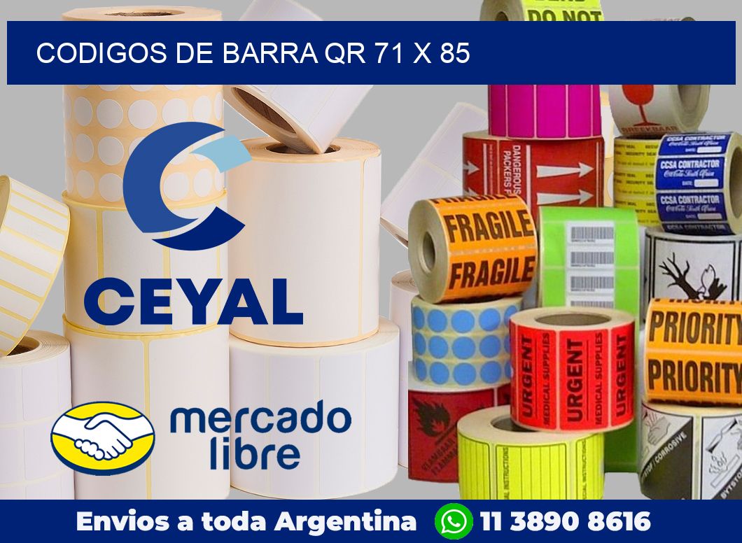 Codigos de barra QR 71 x 85