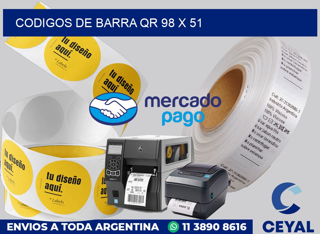 Codigos de barra QR 98 x 51