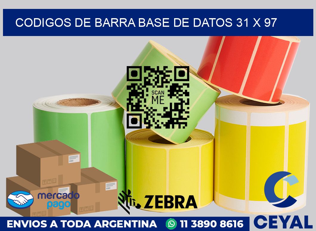 Codigos de barra base de datos 31 x 97