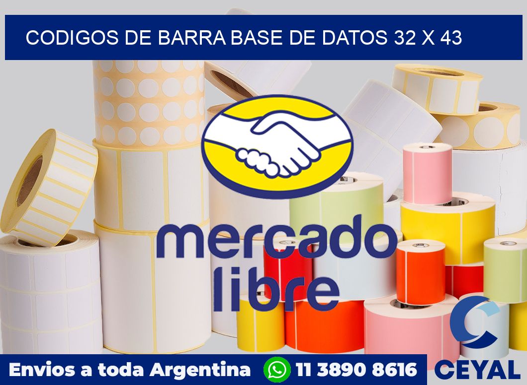 Codigos de barra base de datos 32 x 43