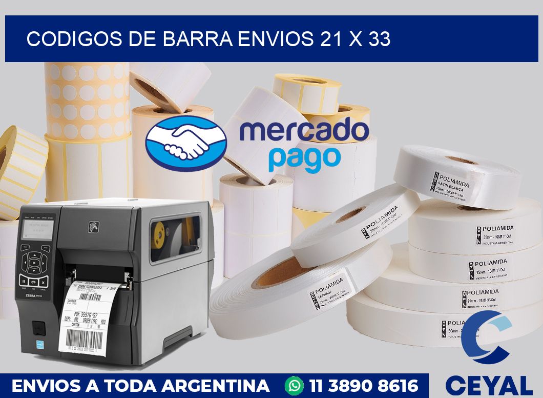 Codigos de barra envios 21 x 33