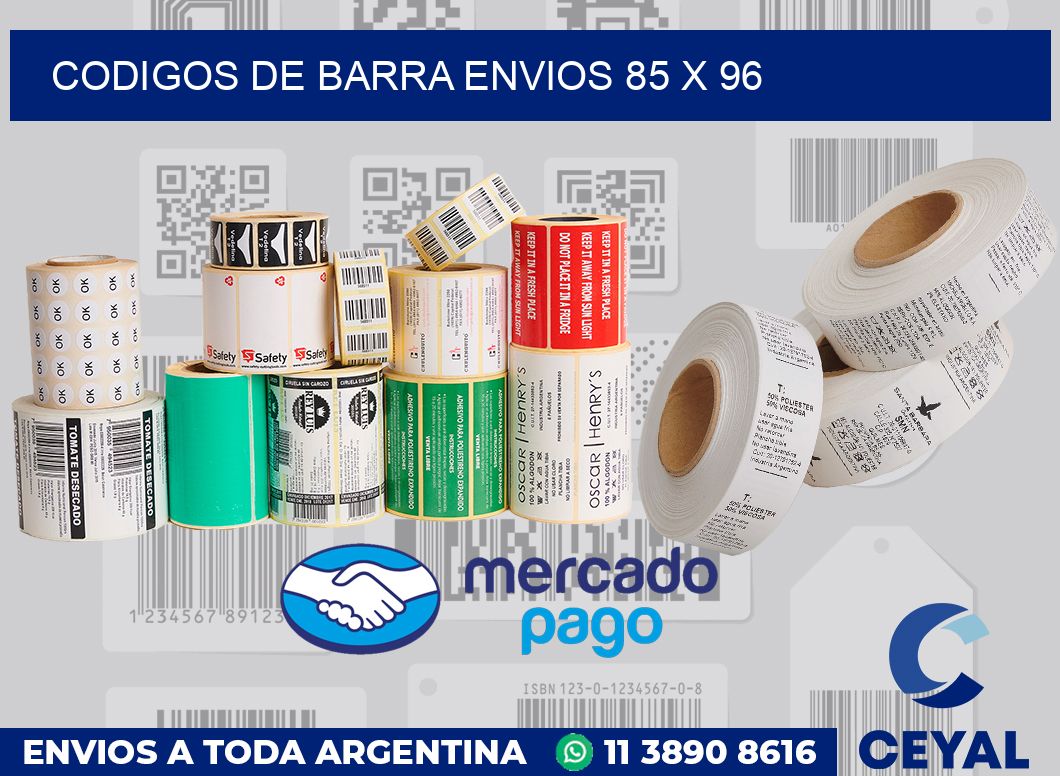 Codigos de barra envios 85 x 96