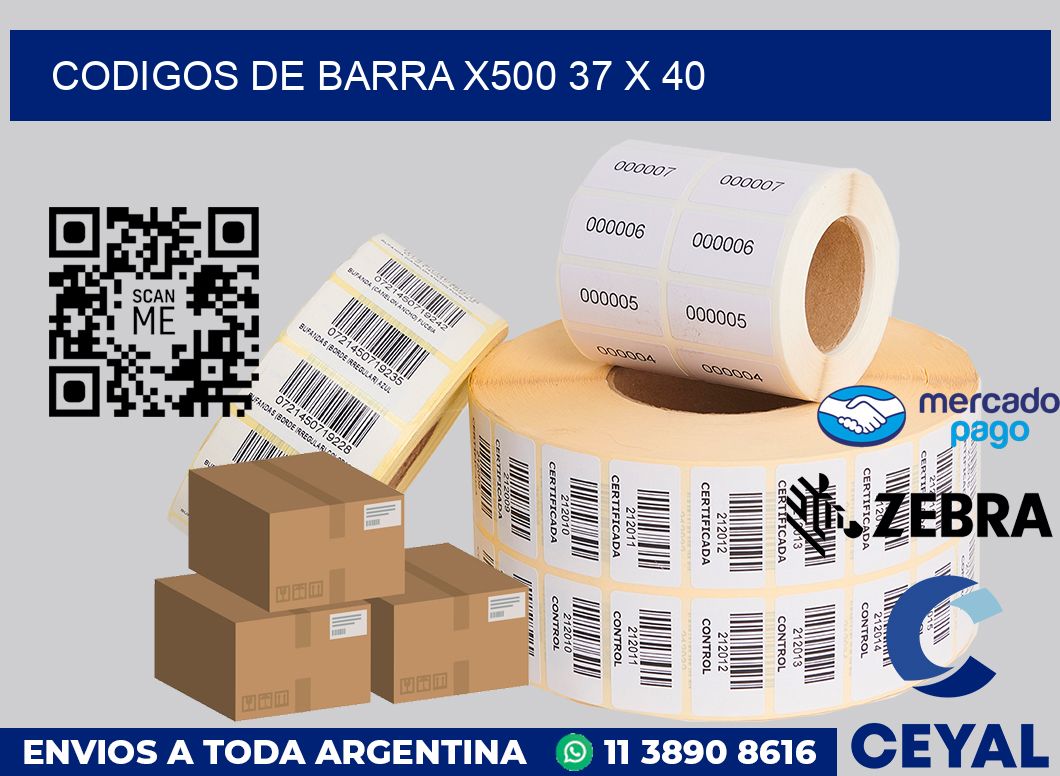 Codigos de barra x500 37 x 40