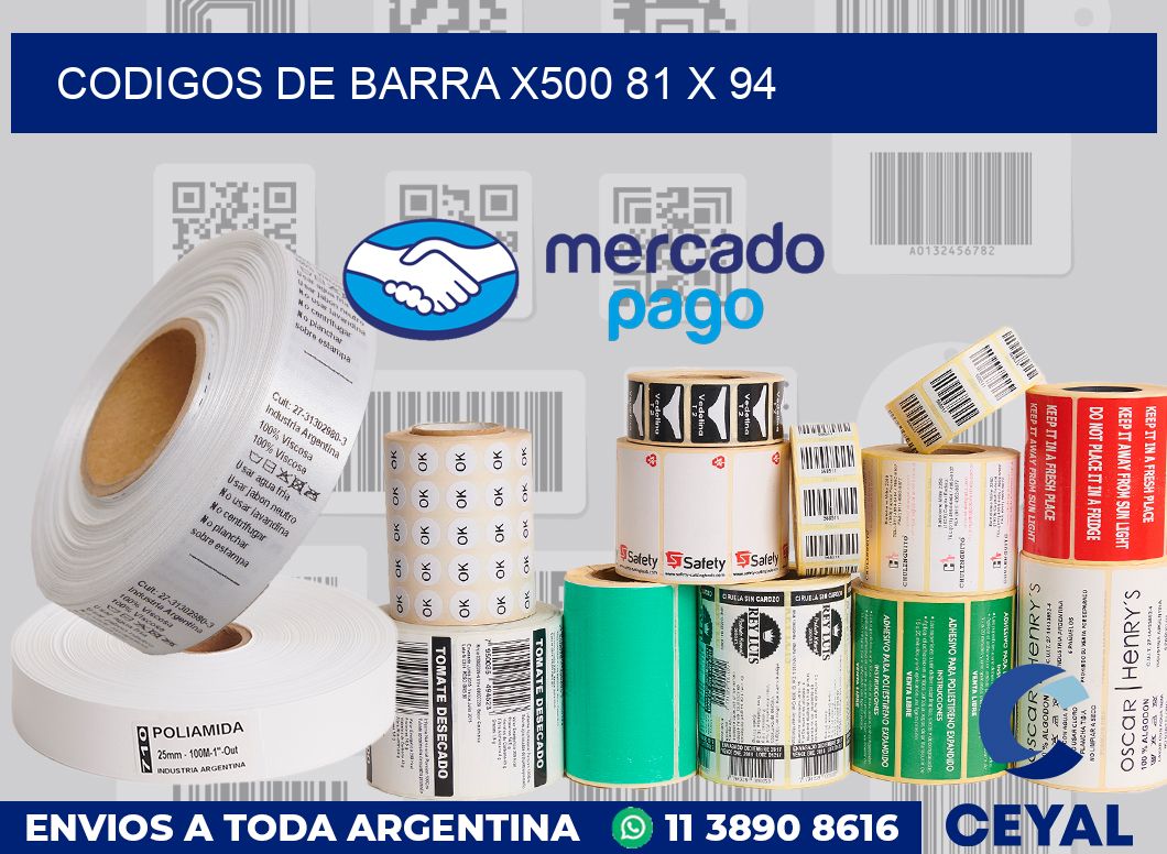 Codigos de barra x500 81 x 94