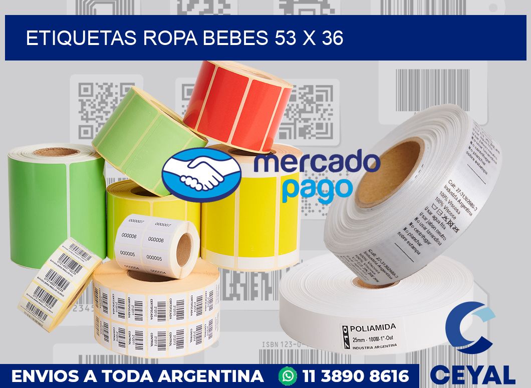 Etiquetas ropa bebes 53 x 36