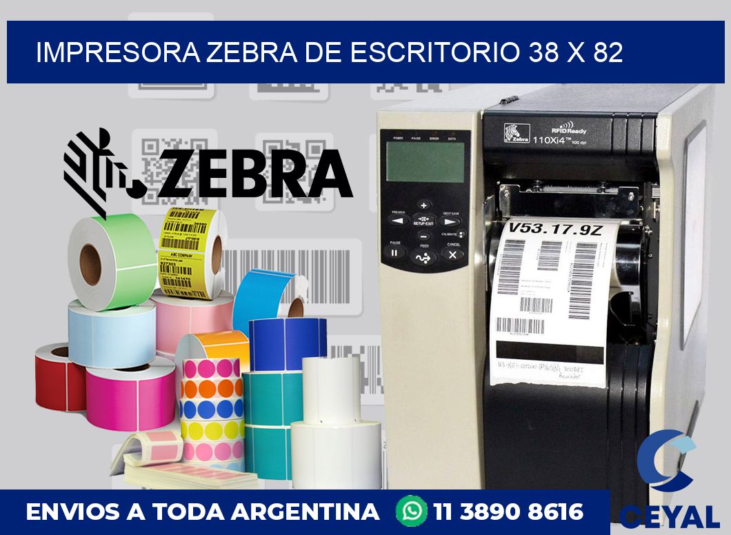 Impresora Zebra de escritorio 38 x 82