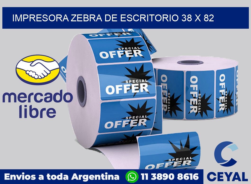 Impresora Zebra de escritorio 38 x 82