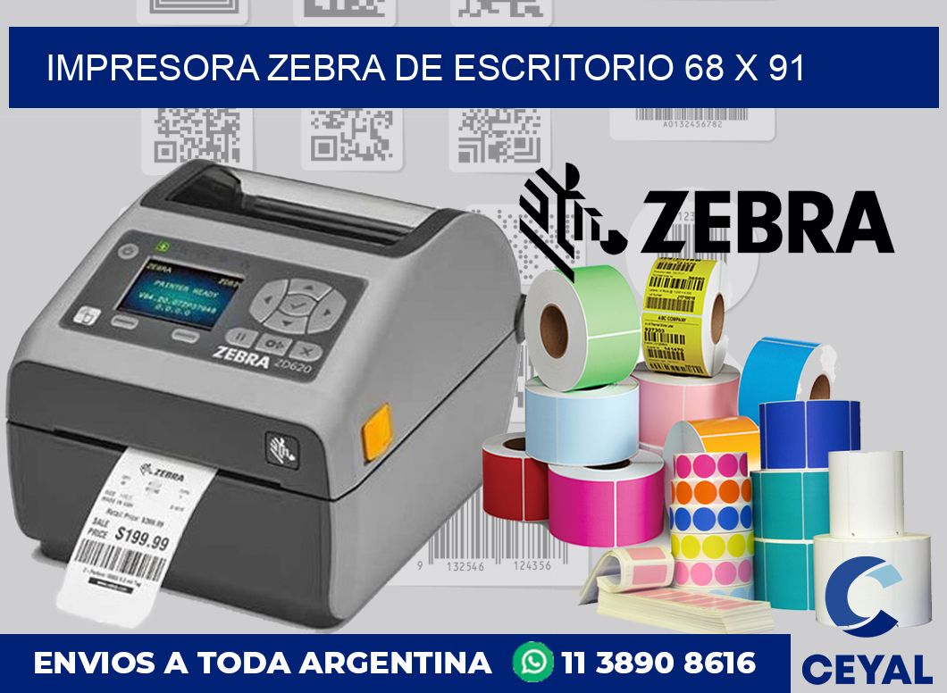 Impresora Zebra de escritorio 68 x 91