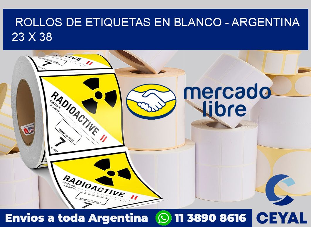 Rollos de etiquetas en blanco - Argentina 23 x 38