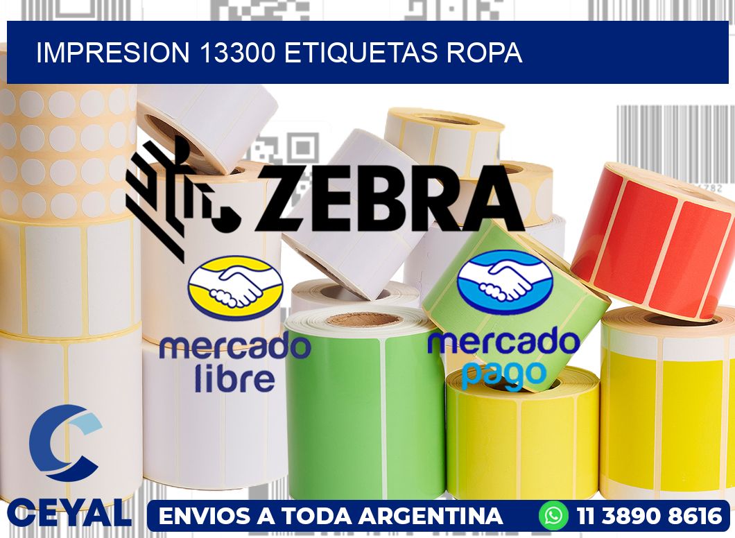 impresion 13300 etiquetas ropa