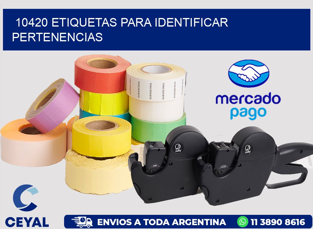 10420 ETIQUETAS PARA IDENTIFICAR PERTENENCIAS