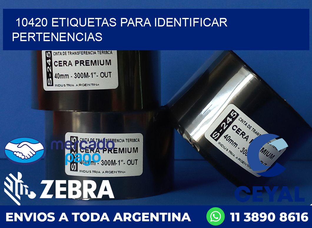 10420 ETIQUETAS PARA IDENTIFICAR PERTENENCIAS