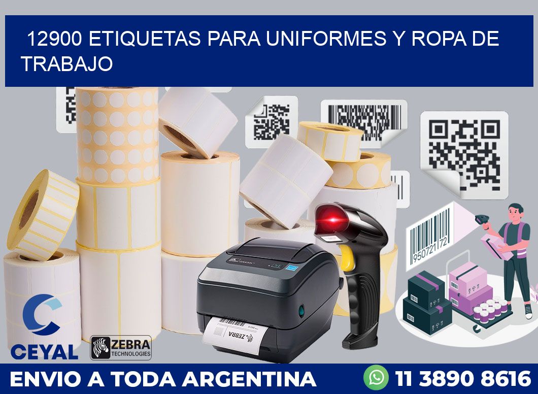 12900 ETIQUETAS PARA UNIFORMES Y ROPA DE TRABAJO