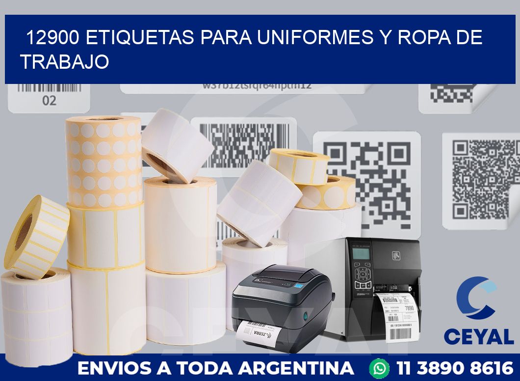 12900 ETIQUETAS PARA UNIFORMES Y ROPA DE TRABAJO