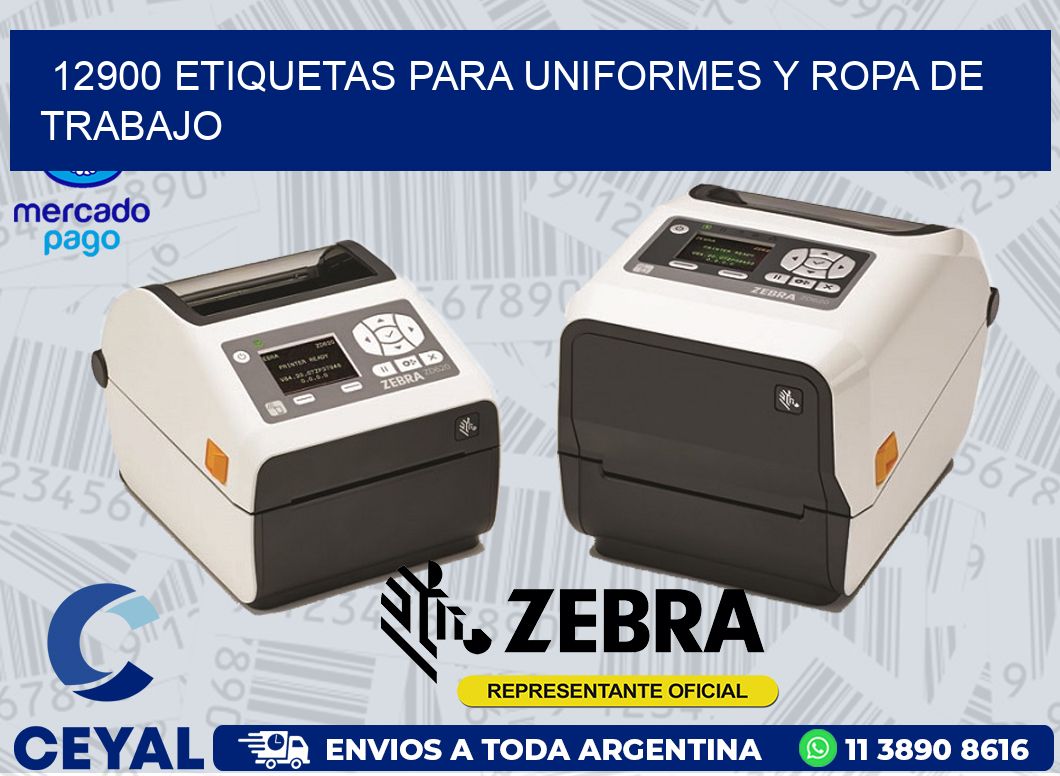 12900 ETIQUETAS PARA UNIFORMES Y ROPA DE TRABAJO