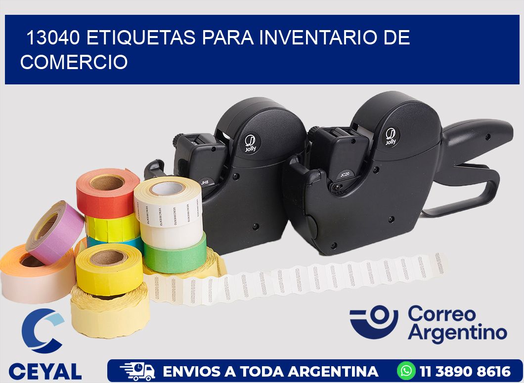 13040 ETIQUETAS PARA INVENTARIO DE COMERCIO