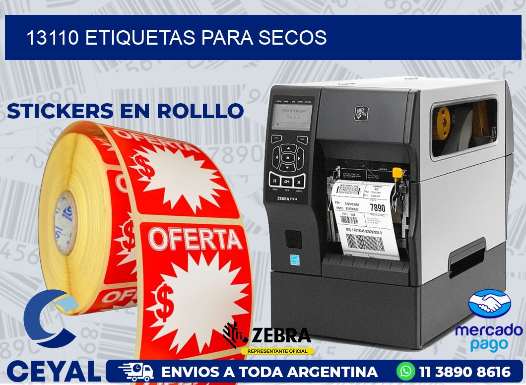 13110 ETIQUETAS PARA SECOS