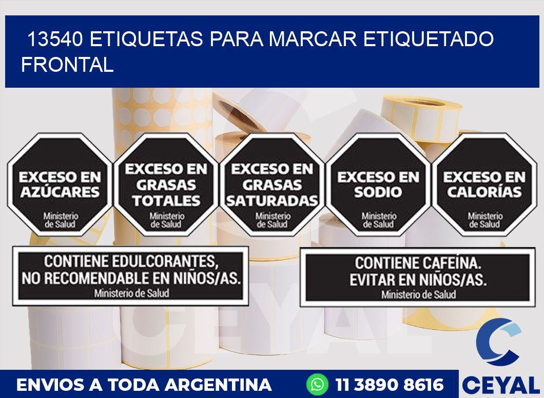 13540 ETIQUETAS PARA MARCAR ETIQUETADO FRONTAL