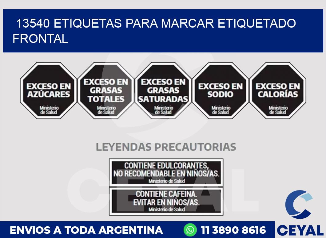 13540 ETIQUETAS PARA MARCAR ETIQUETADO FRONTAL