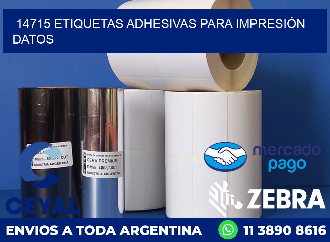 14715 ETIQUETAS ADHESIVAS PARA IMPRESIÓN DATOS