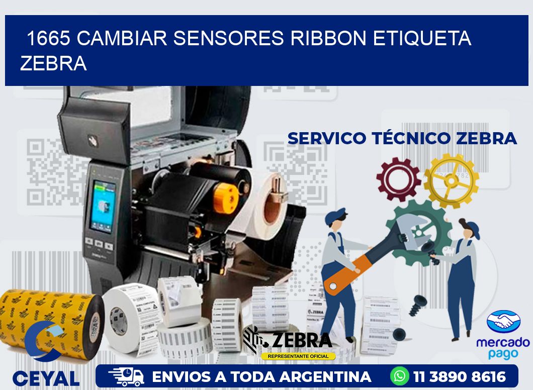 1665 CAMBIAR SENSORES RIBBON ETIQUETA ZEBRA