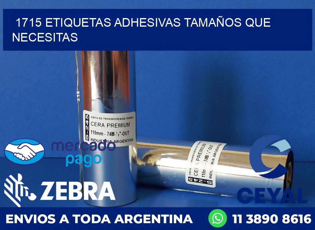 1715 ETIQUETAS ADHESIVAS TAMAÑOS QUE NECESITAS