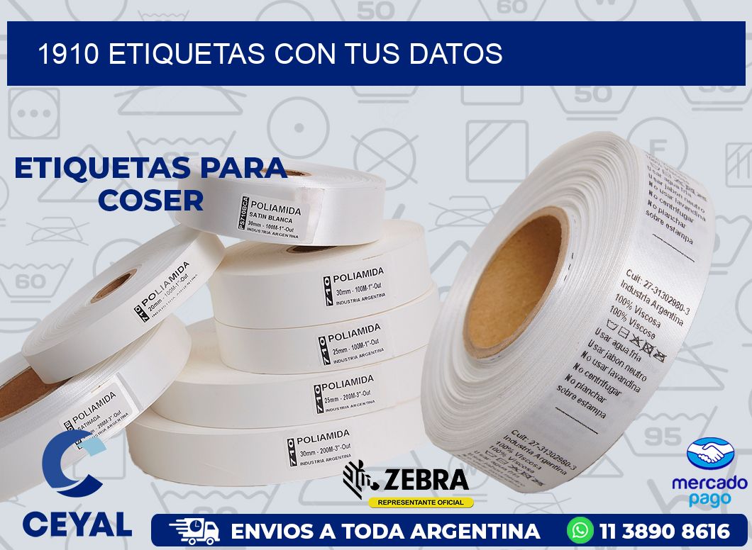 1910 ETIQUETAS CON TUS DATOS