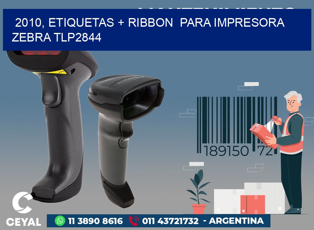 2010, etiquetas + ribbon  para impresora zebra TLP2844