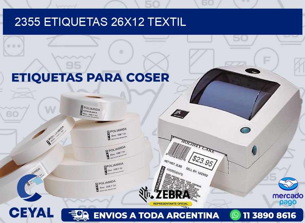 2355 ETIQUETAS 26X12 TEXTIL
